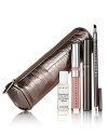 Instantly enhance your favorite features with Chantecaille's glamorous Le Must Have Set. The chic, metallic, faux croc bag includes full sizes of the Faux Cils Mascara, Hematite Gel Liner Pencil and Lucky Brilliant Gloss, along with a deluxe sample of our Rose Eye Makeup Remover.Gel Liner in Hematite is the first long-wearing gel liner housed in an easily sharpened wooden pencil. The pencil's dual-effect brush can be used to create a precisely defined eye or a sultry, smokey look.Faux Cils Mascara's ultra conditioning formula instantly lengthens, thickens and plumps lashes for a super dramatic, eye-opening effect.Lucky Brilliant Gloss' formula contains microspheres of vegetal polysaccarides that plump and hydrate lips, leaving them soft, supple and never sticky.Rose Eye Makeup Remover gently dissolves all types of eye makeup while protecting, brightening and hydrating the eye area.