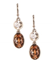 With glittering crystals in clear and rich golden brown hues, Givenchy's double-drop baguette earrings will be an attractive accompaniment for your fall wardrobe. Crafted in gold tone mixed metal. Approximate drop: 2 inches. With glittering crystals in clear and rich golden brown hues, Givenchy's double-drop baguette earrings will be an attractive accompaniment for your fall wardrobe. Crafted in gold tone mixed metal. Approximate drop: 2 inches.