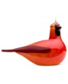 A vibrant red body and tufted head of make the iittala cardinal as distinct as its inspiration. First hatched in 1972 by artist Oiva Toikka, the fanciful Birds collection captures the nuances of each creature in beautiful mouth-blown glass.