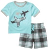 Carters 2−pc. Airplane T−Shirt & Short Set TURQUOISE 12 Mo