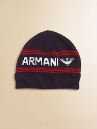 An ultra-cozy, wool-blend cap in a toasty knit with signature logo design.All-over ribbed knitPull-on styling50% wool/50% acrylicMade in Italy