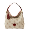 Dooney & Bourke Signature Jacquard Zipper Top Sac, Brown/Red