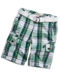 GUESS Kids Boys Little Boy Village Plaid Belted Shorts, PLAID (2T) GUESS Kids Boys Little Boy Village Plaid Belted Shorts, PLAID (2T)