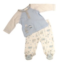 Absorba Boys Newborn-9 Months Bear Raglan 2 Piece Footie Set (6/9 Months, Blue) Absorba Boys Newborn-9 Months Bear Raglan 2 Piece Footie Set (6/9 Months, Blue)
