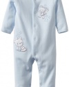 ABSORBA Baby-Boys Newborn Friends Cotton Footie, Blue, 3-6 Months