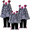 Size-4 RRE-45101F 2-Piece BLACK WHITE ROSETTE NECKLINE ZEBRA PRINT BUBBLE Special Occasion Party Dress/Leggings Set,F345101 Rare Editions LITTLE GIRLS