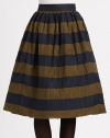 Made from fine mulberry silk, this striped skirt offers a universally flattering A-line silhouette.Solid waistbandBack zipperAbout 27 longMulberry silkDry cleanMade in Italy of imported fabric Model shown is 5'9½ (176cm) wearing US size 4. 