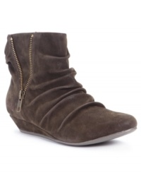 Streamlined style is the remedy. Blowfish's Gambitt booties have ruche detail along the vamp with a decorative outside zipper. Streamlined style is the remedy. Blowfish's Gambitt booties have ruche detail along the vamp with a decorative outside zipper.