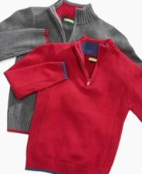 A cozy, classic look. This quarter-zip sweater from Greendog is the perfect top layer for fall. A cozy, classic look. This quarter-zip sweater from Greendog is the perfect top layer for fall.