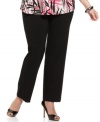 Get a polished and comfortable look with Style&co.'s straight leg plus size pants, featuring an elastic waist.