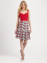 Vibrant cotton pique in a bodice-baring crop-top shaped with bust darts and a shapely sweetheart neckline.Wide strapsBodice dartsFitted bodiceShirred back panelCenter back zipperAbout 16 from shoulder to hem97% cotton/3% spandexDry cleanMade in USA of Italian fabricModel shown is 5'10 (177cm) wearing US size 4. Vibrant cotton pique in a bodice-baring crop-top shaped with bust darts and a shapely sweetheart neckline.Wide strapsBodice dartsFitted bodiceShirred back panelCenter back zipperAbout 16 from shoulder to hem97% cotton/3% spandexDry cleanMade in USA of Italian fabricModel shown is 5'10 (177cm) wearing US size 4.