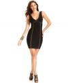 Shimmer and shine in this metallic-detailed GUESS mini dress for a super-sultry soiree look!