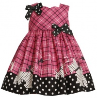 Bonnie Jean Girls 2-6X Scotty Border Print Dress, Pink, 2T Bonnie Jean Girls 2-6X Scotty Border Print Dress, Pink, 2T