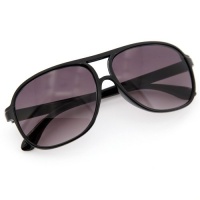 Zoom Classic Sunglasses Plastic Aviator Tear Drop Shape with Double Brow, Black Frames/Smoke Lenses, Large Zoom Classic Sunglasses Plastic Aviator Tear Drop Shape with Double Brow, Black Frames/Smoke Lenses, Large