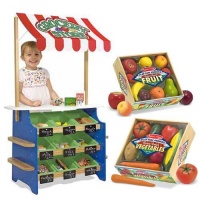 Melissa & Doug Grocery Store and Lemonade Stand with Playtime Fruits and Playtime Veggies Bundle Melissa & Doug Grocery Store and Lemonade Stand with Playtime Fruits and Playtime Veggies Bundle