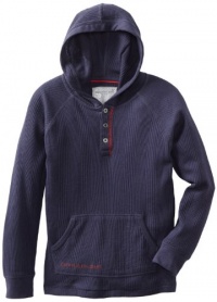 Calvin Klein Boys 8-20 Thermal Pullover Hoodie, Ink Well, Medium Calvin Klein Boys 8-20 Thermal Pullover Hoodie, Ink Well, Medium