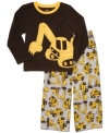 He'll hit the sack the moment he slips into this pajama set by Carter's, featuring cute, construction-site graphics.