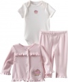 Little Me Baby-Girls Newborn Cupcake Rose Take Me Home Sleepwear Set , Pink, 3 Months