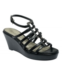 All is well in this chunky wedge by Marc Fisher. The Okay sandals complement any casual look. All is well in this chunky wedge by Marc Fisher. The Okay sandals complement any casual look.