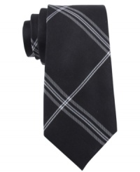 Plaid and simple. This Calvin Klein tie brings a whole new pattern to your tie collection. Plaid and simple. This Calvin Klein tie brings a whole new pattern to your tie collection.