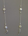 28 Bead Necklace Style Eyeglass Holder, White Shell Beads