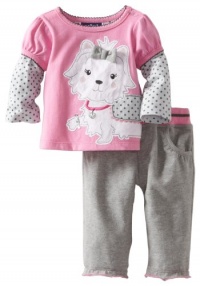 Mini Bean Baby-girls Newborn 2 Piece Dog Pant Set, Pink, 6-9 Months Mini Bean Baby-girls Newborn 2 Piece Dog Pant Set, Pink, 6-9 Months