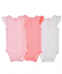 Carter's Tutu Sleeves 3-Pack Bodysuits (Sizes NB - 24M) - white/pink, 18 months Carter's Tutu Sleeves 3-Pack Bodysuits (Sizes NB - 24M) - white/pink, 18 months
