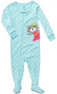 Carter's Polka Dot Kitty One Piece Snug Fit Cotton Footed Pajamas 2t-4t (2t) Carter's Polka Dot Kitty One Piece Snug Fit Cotton Footed Pajamas 2t-4t (2t)