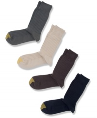 Great everyday comfort crew socks by Gold Toe with Aqua FX Moisture Control System to keep your feet dry and Perfect fit with spandex to stay in place. Great everyday comfort crew socks by Gold Toe with Aqua FX Moisture Control System to keep your feet dry and Perfect fit with spandex to stay in place.