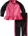 Puma - Kids Baby-Girls Infant Colorblock Tricot Set, Beetroot, 18 Months