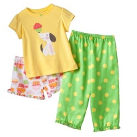 Carters Baby Girl's 3 Piece Cupcake and Dog Pajama Set, Size 12 Months Carters Baby Girl's 3 Piece Cupcake and Dog Pajama Set, Size 12 Months