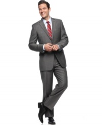 Suit yourself. This charcoal pindot suit from Donald J. Trump is a corner-office classic.