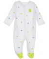 Carter's Animals Aplenty Coverall (Sizes NB - 9M) - white/lime, 9 months