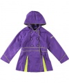 Hawke & Co. Contrast Pleats Raincoat (Sizes 7 - 16) - purple, 14