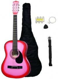 Beginner 38 Pink Acoustic Guitar Set with Gig Bag and Accessories Beginner 38 Pink Acoustic Guitar Set with Gig Bag and Accessories