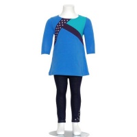 Nicole Miller Baby Girls Size 24M Blue Stars Designer 2pc Fall Outfit Nicole Miller Baby Girls Size 24M Blue Stars Designer 2pc Fall Outfit