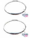 Two (2) Bracelet Set - Friend Poem - A Friend is Someone.. ~ Silver Tone Metal (68mm) (FB88)