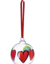 Kosta Boda Hearts Handpainted Ball Ornament