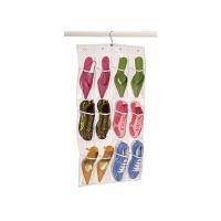 Clear Vinyl 12 Pocket Shoe Caddy with Hanger Clear Vinyl 12 Pocket Shoe Caddy with Hanger