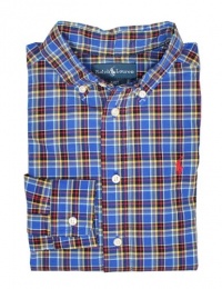 Ralph Lauren Toddler Boy's Blake Plaid Shirt (7, Blue Multi) Ralph Lauren Toddler Boy's Blake Plaid Shirt (7, Blue Multi)