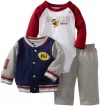 Kids Headquarters Baby-Boys Newborn Jacket With Bodysuit And Pant, Navy, 0-3 Months