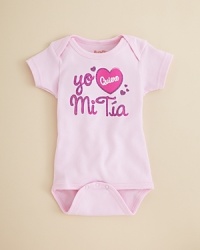 Your multi-lingual baby will look fabulous and tell the world what we already know, that she loves her aunt. Your multi-lingual baby will look fabulous and tell the world what we already know, that she loves her aunt.