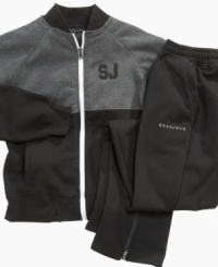A classic zip-front design with an urban twist. He'll don his casual-cool jacket with basketball court-ready kicks. A classic zip-front design with an urban twist. He'll don his casual-cool jacket with basketball court-ready kicks.