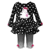 Size-6M RRE-50941F 2-Piece BLACK WHITE DOTS STRIPES 'Winking Ghost' Halloween Party Tunic-Dress/Legging Outfit Set,F650941 Rare Editions Baby/NEWBORN Size-6M RRE-50941F 2-Piece BLACK WHITE DOTS STRIPES 'Winking Ghost' Halloween Party Tunic-Dress/Legging Outfit Set,F650941 Rare Editions Baby/NEWBORN