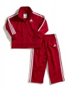 adidas Baby-Boys Infant Core Tricot Set, Red, 3 Months
