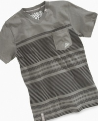 Keep his style in the lines with this crisp v-neck tee from LRG, the perfect boost to his casual style. (Clearance) Keep his style in the lines with this crisp v-neck tee from LRG, the perfect boost to his casual style. (Clearance)