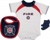 Chicago Fire Infant adidas Team Name and Logo Bib & Bootie Set