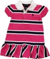 Ralph Lauren Short-sleeved Rugby Dress 9 Month Girl Pink