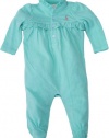 Ralph Lauren Layette Girl's Ruffle Collar Coverall (9 Month, Hammond Blue)