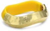 Kenneth Cole New York Urban Desert Yellow and Gold-Tone Wavy Hinged Bangle Bracelet